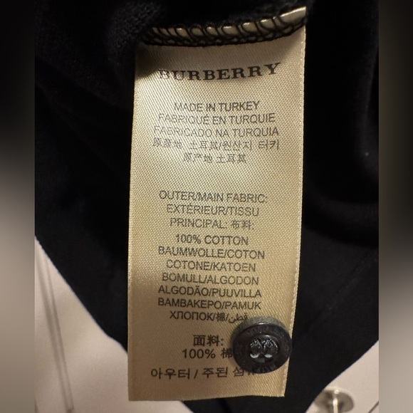 Burberry Brit Men’s Small Solid Black Polo Logo Shirt - Picture 6 of 10